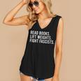 Women's Read Books Lift Weights Fight Fascists Reading Activism Women's V-Neck Tank Top Women's Read Books Lift Weights Fight Fascists Reading Activism Women's V-Neck Tank Top