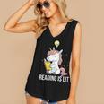 Women's Reading Is Lit Unicorn Library English Teacher Book Lover Women's V-Neck Tank Top Women's Reading Is Lit Unicorn Library English Teacher Book Lover Women's V-Neck Tank Top