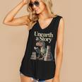 Women's Unearth A Story Dinosaur Reading a Library Book Women's V-Neck Tank Top Women's Unearth A Story Dinosaur Reading a Library Book Women's V-Neck Tank Top