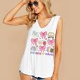 100 Days Of School Coquette Bow School Bus Pencil Books Women's V-Neck Tank Top