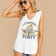 1986 Chapter Forty 40th Birthday Wildflower Book Women's V-Neck Tank Top
