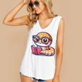 Adorable Book Lover Rattlesnake With Reading Glasses Cute Women's V-Neck Tank Top