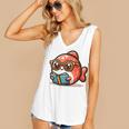 Adorable Book Lover Salmon With Reading Glasses Cute Women's V-Neck Tank Top Adorable Book Lover Salmon With Reading Glasses Cute Women's V-Neck Tank Top