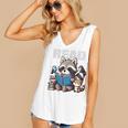 Animals Raccoon Reading Book Librarian Across America Kids Women's V-Neck Tank Top