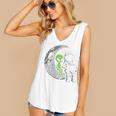Astronaut Reading Book To Alien Moon Space Women Kids Men Premium Tri-Blend Women's V-Neck Tank Top
