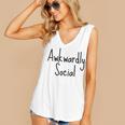 Awkwardly Social Introvert Anxious Socially Awkward Women's V-Neck Tank Top