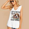 Basset Hound Dog Breed Life Is Better With Books And a For Men Women Girls Kids Women's V-Neck Tank Top