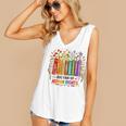 Boho Floral Book Big Fan Of Human Rights Liberal Protest Women's V-Neck Tank Top