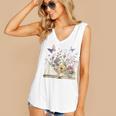 Book Flowers And Butterfly Beautiful Reading Reader Graphic Women's V-Neck Tank Top