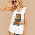 Book Lover Owl Reading Bookish Library Read Books Be Kind Women's V-Neck Tank Top