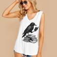 Book Raven Vintage Dark Academia Literature Reading Women's V-Neck Tank Top