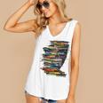 Book Women Graphic Art Colorful Eyes Women's V-Neck Tank Top