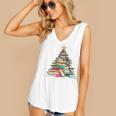 All Booked For Christmas Book Christmas Tree Lights Xmas Women's V-Neck Tank Top