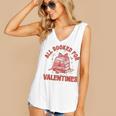 All Booked For Valentines Bow Heart Book Lover Valentine Day Women's V-Neck Tank Top
