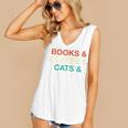 Books Coffee Cats Social Justice Women's V-Neck Tank Top