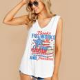 Books Fireworks And Freedom 4th Of July Book Lover Women's V-Neck Tank Top
