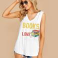 Books Are My Love Language Stack Women's V-Neck Tank Top