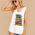 Books Painting Colorful Art Abstract Graphic Books Women's V-Neck Tank Top Books Painting Colorful Art Abstract Graphic Books Women's V-Neck Tank Top