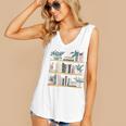 Bookshelves With Books & Plants Premium Women's V-Neck Tank Top