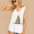 Christmas Tree Of Books Holiday Women's V-Neck Tank Top Christmas Tree Of Books Holiday Women's V-Neck Tank Top