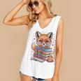 Cute Fox Read More Be Kind Stay Weird Reader Geek Book Lover Women's V-Neck Tank Top Cute Fox Read More Be Kind Stay Weird Reader Geek Book Lover Women's V-Neck Tank Top