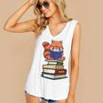 Cute Kawaii Kids Reading Books Glasses Red Panda Lover Women's V-Neck Tank Top