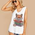 Cute Nerdy Fox Read Books Be Kind Stay Weird Book Club Premium Tri-Blend Women's V-Neck Tank Top
