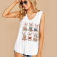 Cute Teacher Bunny Rabbit Reading Easter Bunnies Book Lovers Women's V-Neck Tank Top Cute Teacher Bunny Rabbit Reading Easter Bunnies Book Lovers Women's V-Neck Tank Top