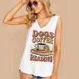 Dogs Coffee Reading Book Lover Women's V-Neck Tank Top Dogs Coffee Reading Book Lover Women's V-Neck Tank Top