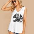 Dragon Reading Book Bookworm Books Dragon Learning Women's V-Neck Tank Top
