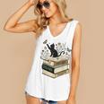 Fantasy Drama Tragedy Cat Book Lover Reading Humor Women's V-Neck Tank Top Fantasy Drama Tragedy Cat Book Lover Reading Humor Women's V-Neck Tank Top