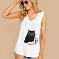 First Of All I’m A Delight Cute Cat Books Coffee Humor Women's V-Neck Tank Top