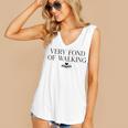 Very Fond Of Walking Book Lover Mom Walking Bookish Women's V-Neck Tank Top