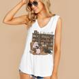 Ghost Reading Book Cat Lover Halloween Reading Enthusiast Women's V-Neck Tank Top
