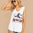 Ghost Reading Book Coquette Bow Halloween Girl Toddler Kid Premium Women's V-Neck Tank Top