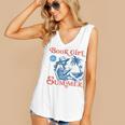 Girl Reading Book Summer Beach Vacation For Book Lover Women's V-Neck Tank Top Girl Reading Book Summer Beach Vacation For Book Lover Women's V-Neck Tank Top