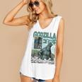Godzilla Ocean Scene Comic Book Illustration Movie Monster Women's V-Neck Tank Top Godzilla Ocean Scene Comic Book Illustration Movie Monster Women's V-Neck Tank Top
