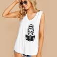 Good Girls Read Bad Books Skeleton Women's V-Neck Tank Top
