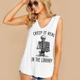 Halloween Skeleton Pun Book Lover Library Joke Women's V-Neck Tank Top