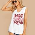 Hot Girls Read Book Lover Feminist Reader Premium Tri-Blend Women's V-Neck Tank Top