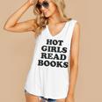 Hot Girls Read Books Lover Bookworm Librarian Book Reading Women's V-Neck Tank Top