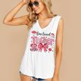 HUGvyn One Loved Teacher Valentine Book Heart Reading Bow Women's V-Neck Tank Top