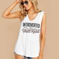 Introverted But Well-Read Book Lover Women's V-Neck Tank Top