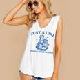 Just a Girl Who Loves Books Book Lover Bookish Women's V-Neck Tank Top Just a Girl Who Loves Books Book Lover Bookish Women's V-Neck Tank Top