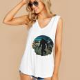 Just Me And My Yeti Retro Sunset Mountain Hiking Introvert Women's V-Neck Tank Top Just Me And My Yeti Retro Sunset Mountain Hiking Introvert Women's V-Neck Tank Top
