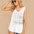 Library Card Vintage Book Due Date Bookish Rainbow Reading Women's V-Neck Tank Top