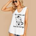 Life Is Better With Books Cats And Coffee Shirt Women's V-Neck Tank Top Life Is Better With Books Cats And Coffee Shirt Women's V-Neck Tank Top
