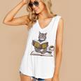 Life Is Better With Cats Coffee Books Cat Reading Book Women's V-Neck Tank Top