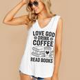 Love God Drink Coffee Read Books For Book Lovers Women's V-Neck Tank Top