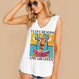 Love Reading And Giraffes Cute Giraffe Reading Book Lovers Women's V-Neck Tank Top